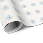 Papier Cadeau Daisy bleu clair (Coin rond)