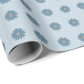 Papier Cadeau Daisy Bleue (Coin rond)