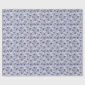 Papier Cadeau Daisy Blooms - Midnight Blue Wrapping Paper (Plat)