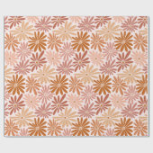 Papier Cadeau Daisy Brunâtre Rétro (Plat)