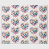 Papier Cadeau Daisy Flowers with a Beautiful Butterfly Pattern (Plat)