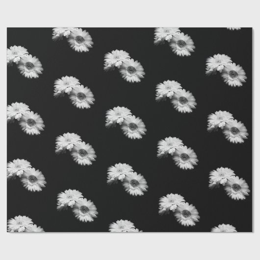 Papier Cadeau Daisy Greyscale (Plat)