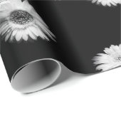 Papier Cadeau Daisy Greyscale (Coin rond)