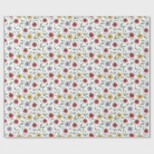 Papier Cadeau Daisy Pattern Doodle Pen and Ink Style (Plat)