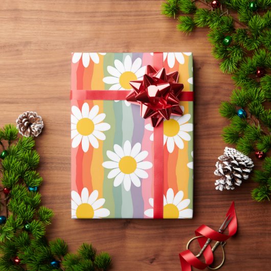 Papier Cadeau Daisy Rétro (Cadeau de vacances)