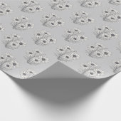 Papier Cadeau Daisy Sketch Sur Grey (Coin)