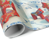 Papier Cadeau Dala Horse Collector Wrapper (Coin rond)