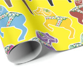 Papier Cadeau Dalahäst pattern (Coin rond)