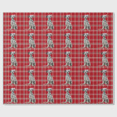 Papier Cadeau Dalmatian Dog Red Holiday Plaid Christmas (Plat)