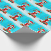 Papier Cadeau Dalmatie dans la neige avec cadeaux de Noël (Coin)