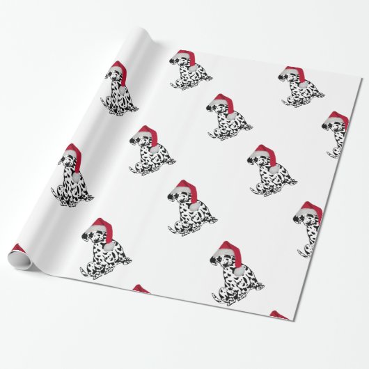 Papier Cadeau Dalmatie de Noël (Déroulé)