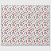 Papier Cadeau Dalmatie Imprimer Anniversaire | Black and White p (Plat)