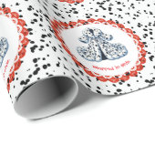 Papier Cadeau Dalmatie Imprimer Anniversaire | Black and White p (Coin rond)