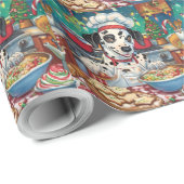 Papier Cadeau Dalmatie : Noël festif (Coin rond)