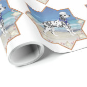 Papier Cadeau Dalmatien au bord de mer (Coin rond)