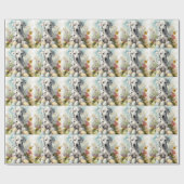 Papier Cadeau Dalmatien avec oeufs de Pâques (Plat)