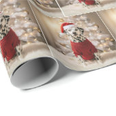 Papier Cadeau Dalmatien de Noël dans un pull rouge (Coin rond)