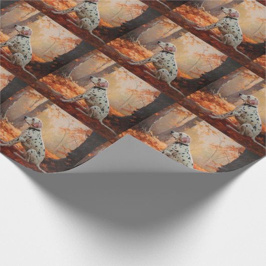 Papier Cadeau Dalmatien en automne Feuilles automne Inspirer (Coin)