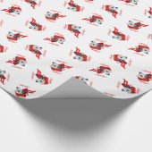 Papier Cadeau Dalmatien Joyeuses Fêtes (Coin)