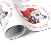 Papier Cadeau Dalmatien Joyeux Noël (Coin rond)