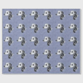 Papier Cadeau Dalmatien sur Denim (Plat)