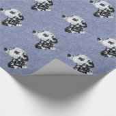 Papier Cadeau Dalmatien sur Denim (Coin)