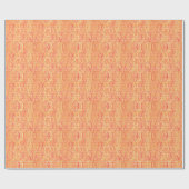 Papier Cadeau damas arabesques - orange doux et corail (Plat)