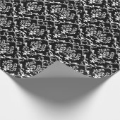 Papier Cadeau Damas baroques blanches Arrière - plan noir person (Coin)