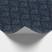 Papier Cadeau Damas bleu sur bleu foncé (Coin)