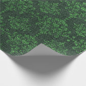 Papier Cadeau Damas Burlap vert (Coin)