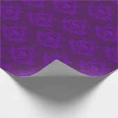 Papier Cadeau Damas crâne violet sur papier d'emballage violet (Coin)