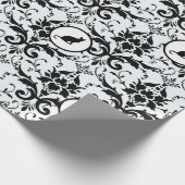 Papier Cadeau Damas de chat en bleu clair (Coin)