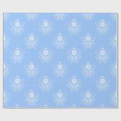 Papier Cadeau Damas de fleur (bleu clair) (Plat)