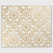 Papier Cadeau Damas de tourbillons d'or (Plat)