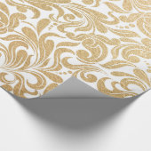 Papier Cadeau Damas de tourbillons d'or (Coin)