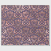 Papier Cadeau Damas d'or Rose sur violet (Plat)