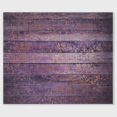 Papier Cadeau Damas d'or sur bois violet (Plat)