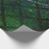 Papier Cadeau Damas, Feuilles et lumières vertes (Coin)