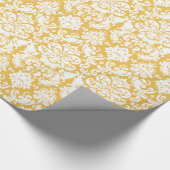 Papier cadeau | Damas Floral Jaune Blanc (Coin)