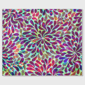 Papier Cadeau Damas florales colorées (Plat)