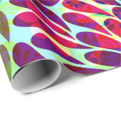 Papier Cadeau Damas florales colorées (Coin rond)