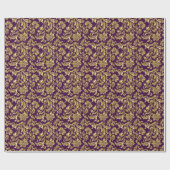 Papier Cadeau Damas Gold Et Purple Vinage (Plat)