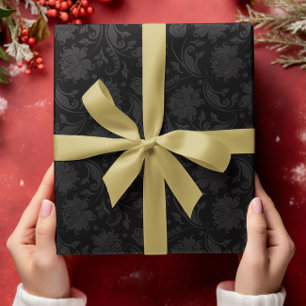 Papier Cadeau Damas gris noir et foncé Design monochromatique