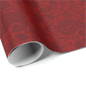 Papier Cadeau damas indien rouge (Coin rond)