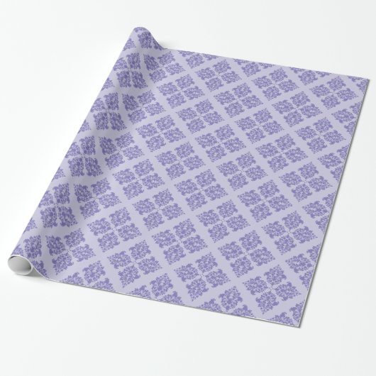 Papier Cadeau Damas marocain violet (Déroulé)