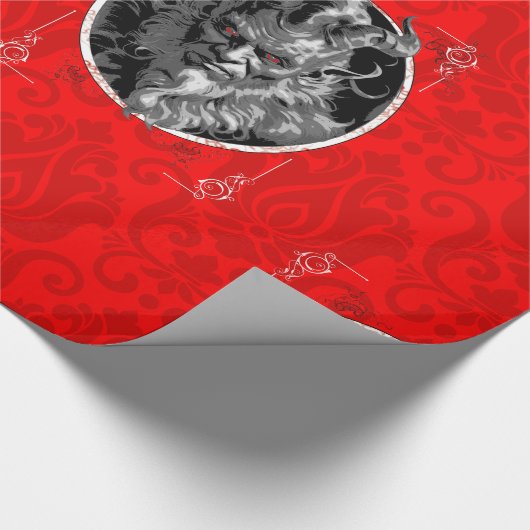 Papier Cadeau damas rouge de noël funeste krampus (Coin)