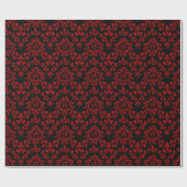 Papier Cadeau Damas rouges sur noir (Plat)