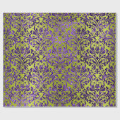 Papier Cadeau Damas Royal violet Améthyste Violet Lime Vert (Plat)
