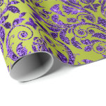 Papier Cadeau Damas Royal violet Améthyste Violet Lime Vert<br><div class="desc">Chic Floral Royal Wrapping Papier Peut être un décor magnifique pour de nombreux événements tels que mariage,  anniversaire,  anniversaire,  diplômes,  nouvelle maison,  entreprise,  douches nuptiales etc florenceK design</div>