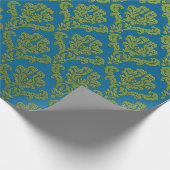 Papier Cadeau Damas Vert De L'Armée Sur Les Torques (Coin)